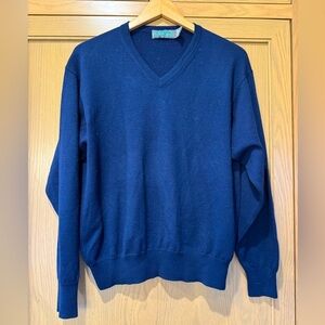 Vintage Eildon Hills Grandpa Sweater V-Neck Extra Fine Merino Wool / large